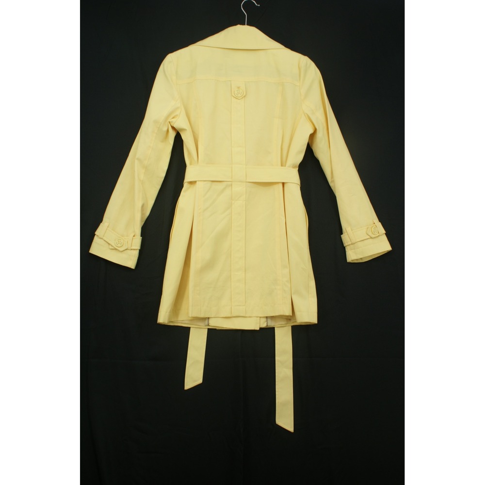 DKNY Womens Maize Yellow Double Breasted Belted Trench Coat Size S 06134
